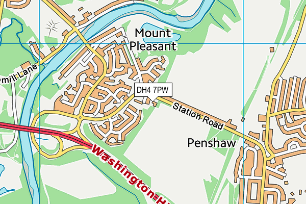 DH4 7PW map - OS VectorMap District (Ordnance Survey) DH4 7PW map - OS VectorMap District (Ordnance Survey)