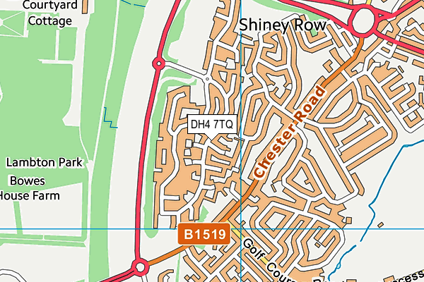 DH4 7TQ map - OS VectorMap District (Ordnance Survey)