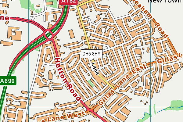 DH5 8HY map - OS VectorMap District (Ordnance Survey)