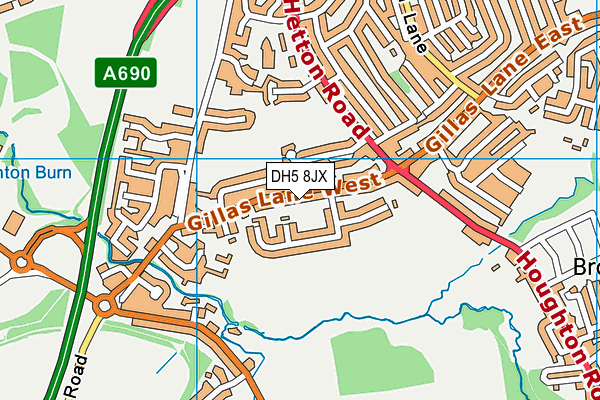 DH5 8JX map - OS VectorMap District (Ordnance Survey)