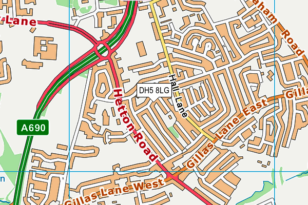 DH5 8LG map - OS VectorMap District (Ordnance Survey) DH5 8LG map - OS VectorMap District (Ordnance Survey)