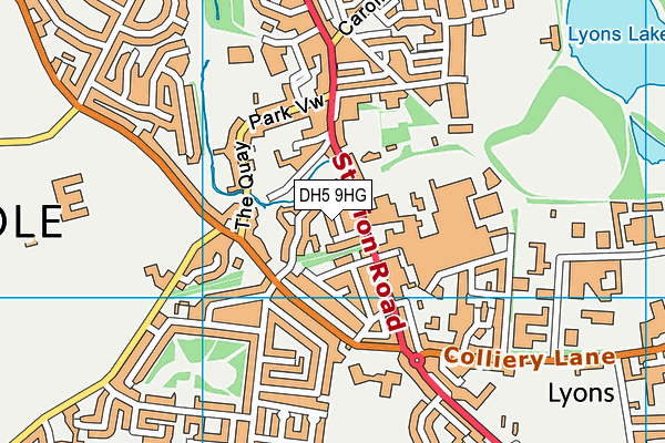 DH5 9HG map - OS VectorMap District (Ordnance Survey)