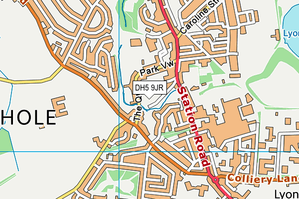 DH5 9JR map - OS VectorMap District (Ordnance Survey) DH5 9JR map - OS VectorMap District (Ordnance Survey)
