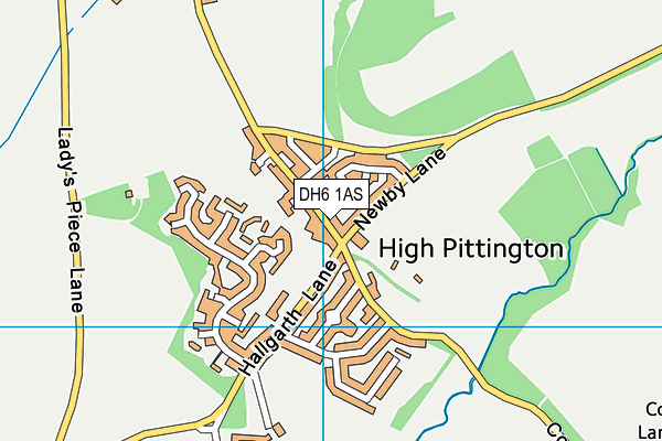 DH6 1AS map - OS VectorMap District (Ordnance Survey)