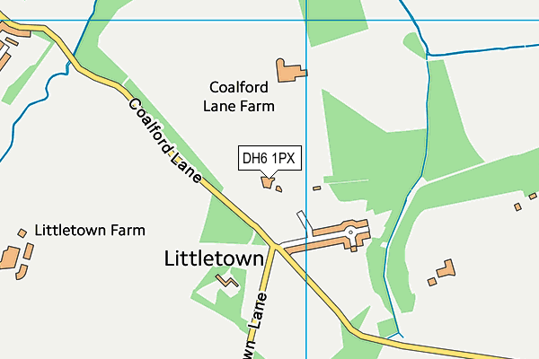 DH6 1PX map - OS VectorMap District (Ordnance Survey)