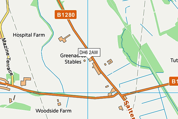 DH6 2AW map - OS VectorMap District (Ordnance Survey) DH6 2AW map - OS VectorMap District (Ordnance Survey)