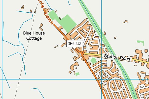 DH6 2JZ map - OS VectorMap District (Ordnance Survey)