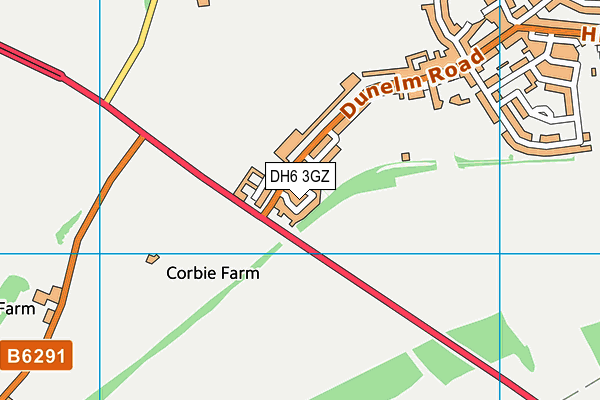 DH6 3GZ map - OS VectorMap District (Ordnance Survey)