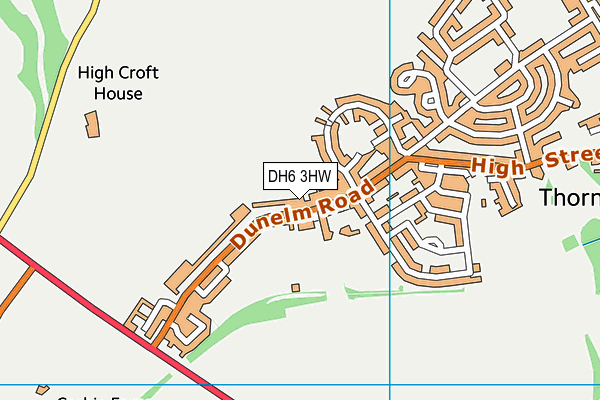 DH6 3HW map - OS VectorMap District (Ordnance Survey)