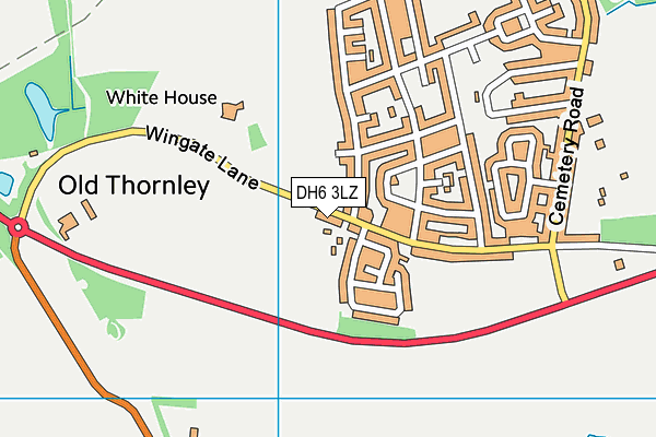 DH6 3LZ map - OS VectorMap District (Ordnance Survey)