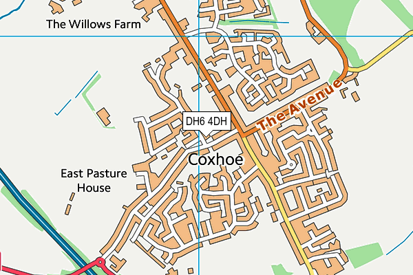 DH6 4DH map - OS VectorMap District (Ordnance Survey)