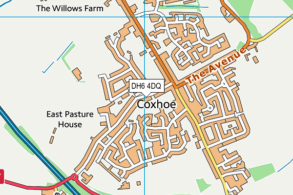 DH6 4DQ map - OS VectorMap District (Ordnance Survey)