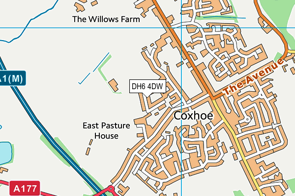 DH6 4DW map - OS VectorMap District (Ordnance Survey) DH6 4DW map - OS VectorMap District (Ordnance Survey)