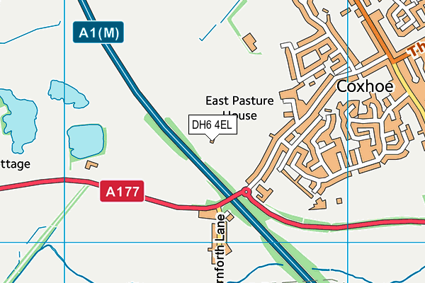 DH6 4EL map - OS VectorMap District (Ordnance Survey) DH6 4EL map - OS VectorMap District (Ordnance Survey)