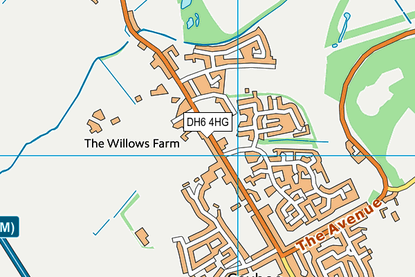 DH6 4HG map - OS VectorMap District (Ordnance Survey)