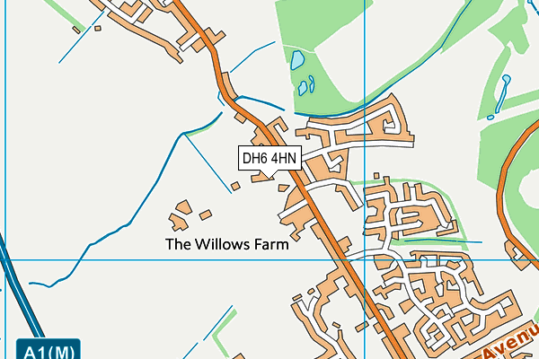 DH6 4HN map - OS VectorMap District (Ordnance Survey)