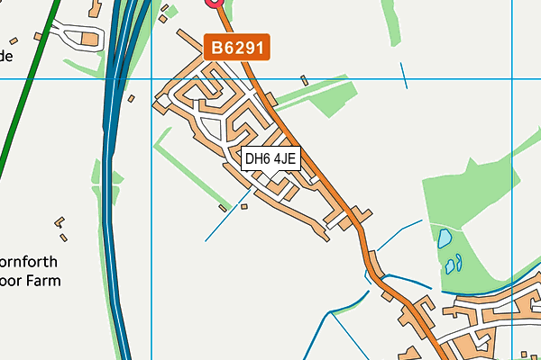 DH6 4JE map - OS VectorMap District (Ordnance Survey) DH6 4JE map - OS VectorMap District (Ordnance Survey)