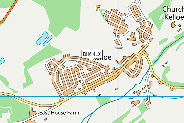 DH6 4LX map - OS VectorMap District (Ordnance Survey) DH6 4LX map - OS VectorMap District (Ordnance Survey)