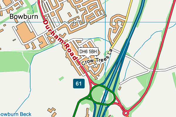 DH6 5BH map - OS VectorMap District (Ordnance Survey)