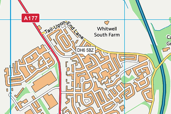 DH6 5BZ map - OS VectorMap District (Ordnance Survey)