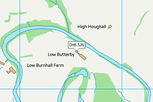 DH6 5JN map - OS VectorMap District (Ordnance Survey) DH6 5JN map - OS VectorMap District (Ordnance Survey)