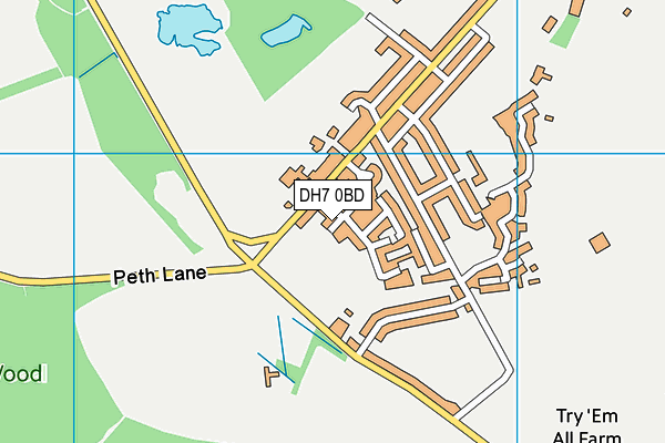 DH7 0BD map - OS VectorMap District (Ordnance Survey) DH7 0BD map - OS VectorMap District (Ordnance Survey)