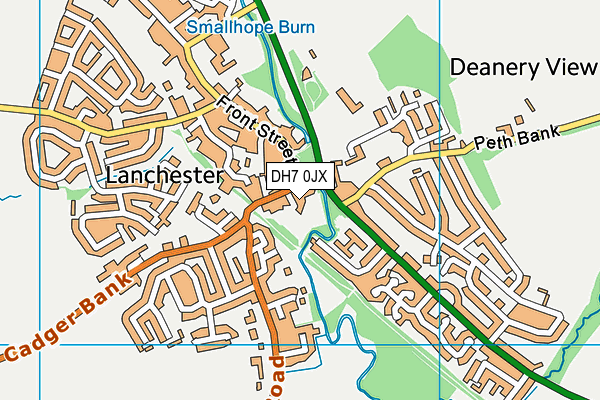 DH7 0JX map - OS VectorMap District (Ordnance Survey)