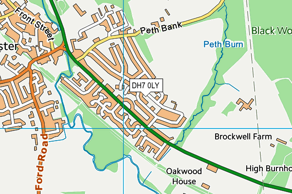 DH7 0LY map - OS VectorMap District (Ordnance Survey) DH7 0LY map - OS VectorMap District (Ordnance Survey)