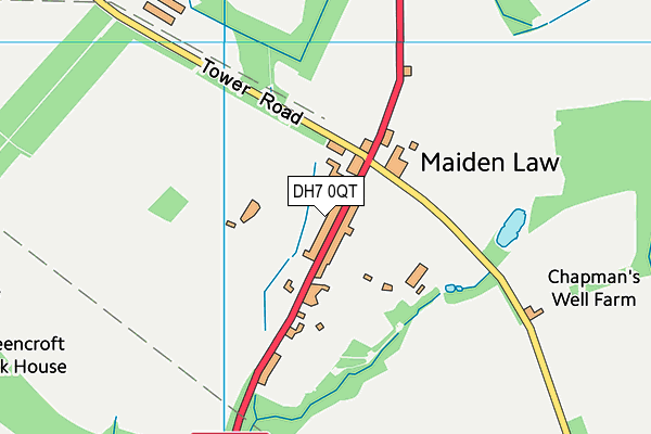 DH7 0QT map - OS VectorMap District (Ordnance Survey) DH7 0QT map - OS VectorMap District (Ordnance Survey)