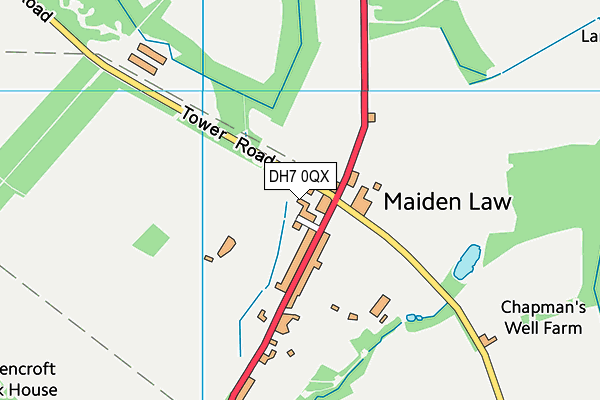 DH7 0QX map - OS VectorMap District (Ordnance Survey) DH7 0QX map - OS VectorMap District (Ordnance Survey)