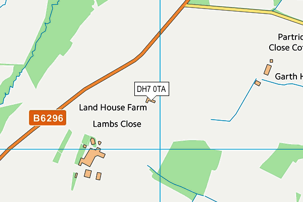 DH7 0TA map - OS VectorMap District (Ordnance Survey)
