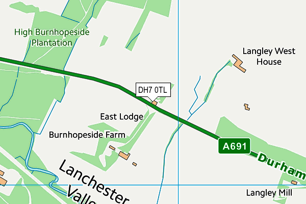 DH7 0TL map - OS VectorMap District (Ordnance Survey) DH7 0TL map - OS VectorMap District (Ordnance Survey)