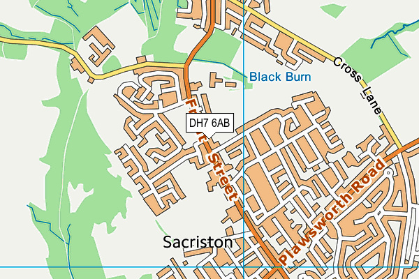 DH7 6AB map - OS VectorMap District (Ordnance Survey) DH7 6AB map - OS VectorMap District (Ordnance Survey)