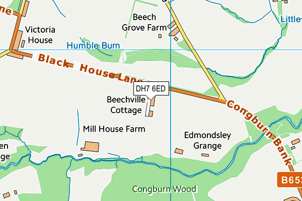 DH7 6ED map - OS VectorMap District (Ordnance Survey) DH7 6ED map - OS VectorMap District (Ordnance Survey)