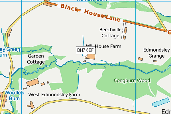 DH7 6EF map - OS VectorMap District (Ordnance Survey) DH7 6EF map - OS VectorMap District (Ordnance Survey)