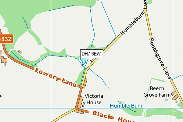 DH7 6EW map - OS VectorMap District (Ordnance Survey) DH7 6EW map - OS VectorMap District (Ordnance Survey)