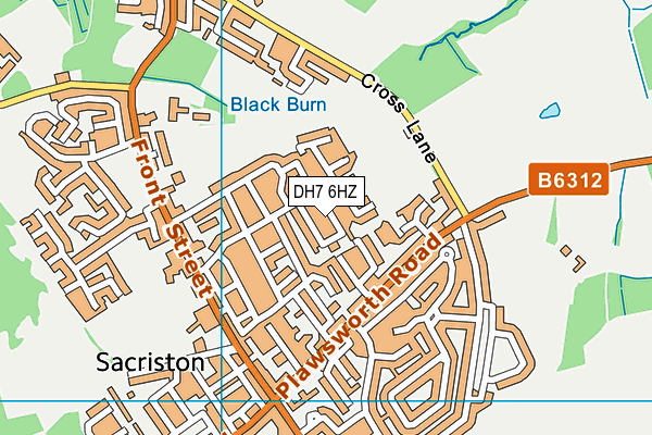 DH7 6HZ map - OS VectorMap District (Ordnance Survey)
