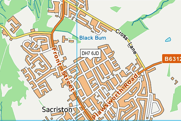 DH7 6JD map - OS VectorMap District (Ordnance Survey) DH7 6JD map - OS VectorMap District (Ordnance Survey)