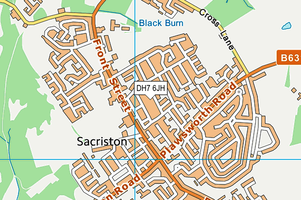 DH7 6JH map - OS VectorMap District (Ordnance Survey) DH7 6JH map - OS VectorMap District (Ordnance Survey)