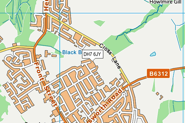 DH7 6JY map - OS VectorMap District (Ordnance Survey) DH7 6JY map - OS VectorMap District (Ordnance Survey)