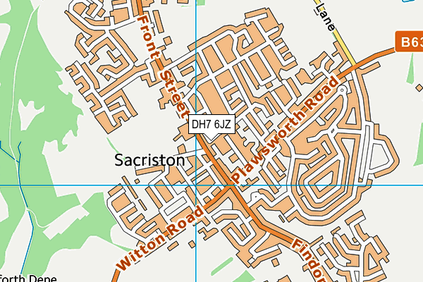 DH7 6JZ map - OS VectorMap District (Ordnance Survey) DH7 6JZ map - OS VectorMap District (Ordnance Survey)