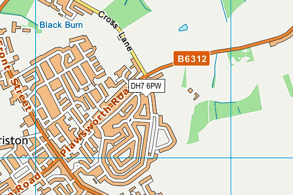 DH7 6PW map - OS VectorMap District (Ordnance Survey) DH7 6PW map - OS VectorMap District (Ordnance Survey)
