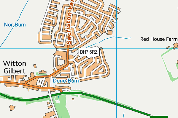 DH7 6RZ map - OS VectorMap District (Ordnance Survey) DH7 6RZ map - OS VectorMap District (Ordnance Survey)