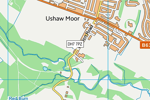 DH7 7PZ map - OS VectorMap District (Ordnance Survey)
