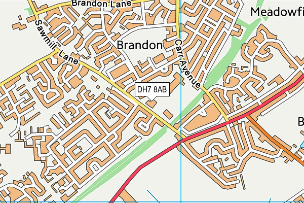 DH7 8AB map - OS VectorMap District (Ordnance Survey) DH7 8AB map - OS VectorMap District (Ordnance Survey)