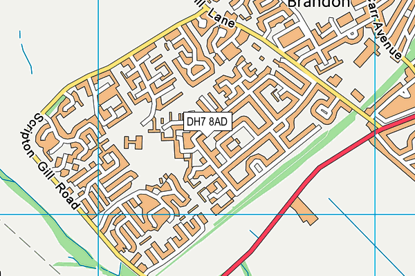 DH7 8AD map - OS VectorMap District (Ordnance Survey) DH7 8AD map - OS VectorMap District (Ordnance Survey)