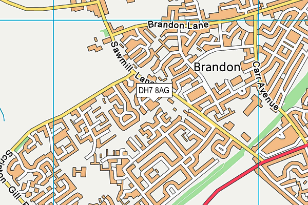 DH7 8AG map - OS VectorMap District (Ordnance Survey) DH7 8AG map - OS VectorMap District (Ordnance Survey)