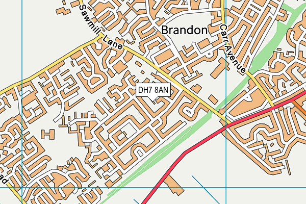 DH7 8AN map - OS VectorMap District (Ordnance Survey) DH7 8AN map - OS VectorMap District (Ordnance Survey)