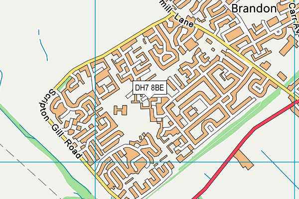 DH7 8BE map - OS VectorMap District (Ordnance Survey) DH7 8BE map - OS VectorMap District (Ordnance Survey)