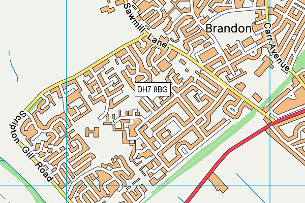 DH7 8BG map - OS VectorMap District (Ordnance Survey) DH7 8BG map - OS VectorMap District (Ordnance Survey)